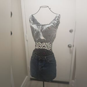Cute Forever 21 Crop Top And Billabong Jean Skirt